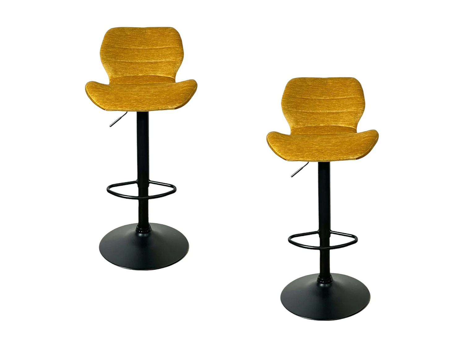 Chaise de bar moderne en velours doré réglable en hauteur (lot de 2) PALERME