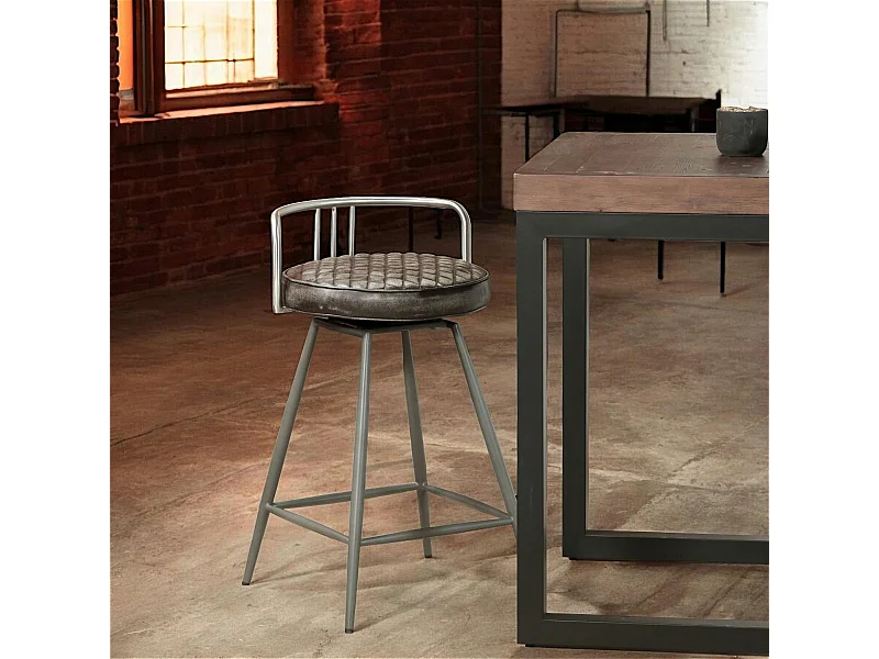 Tabouret de bar industriel brun BRISBANE