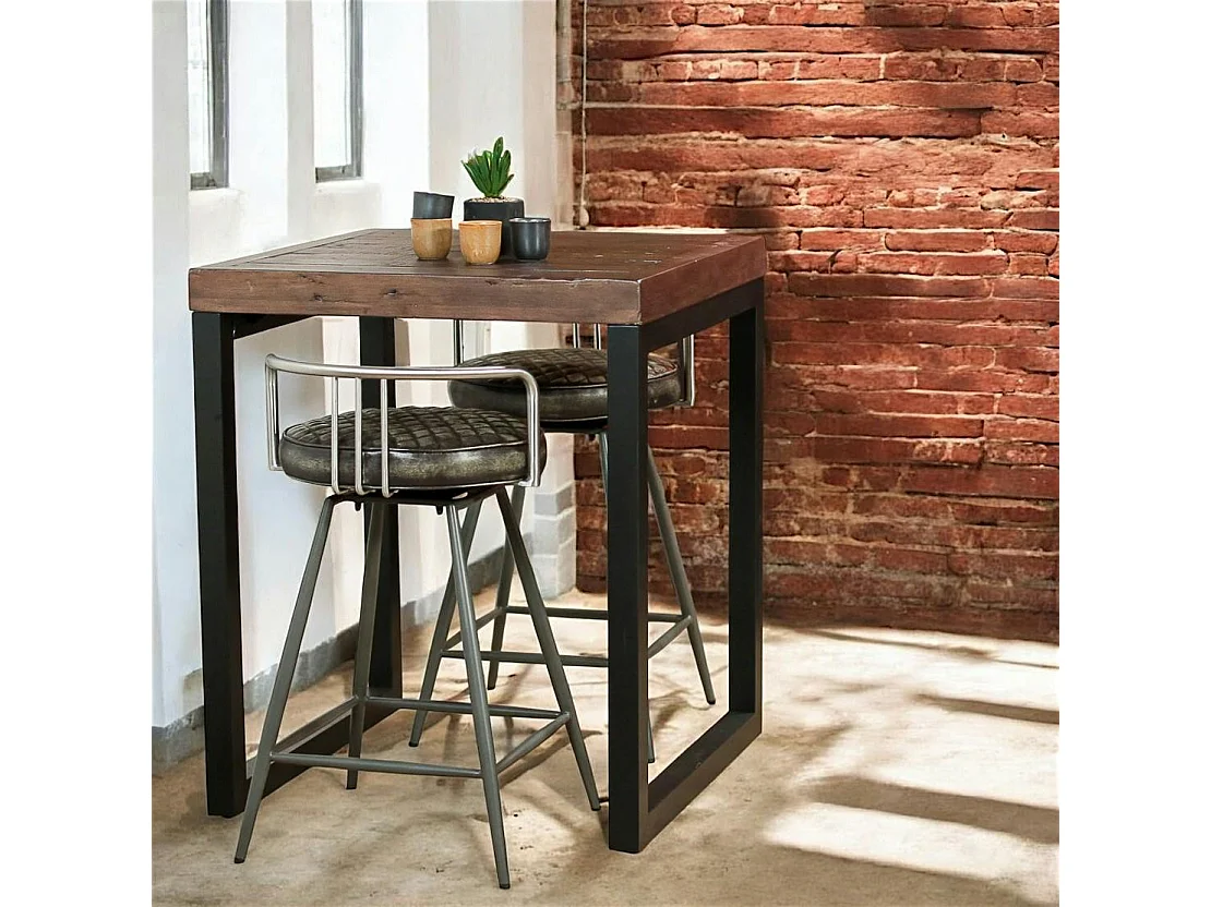 Tabouret de bar industriel brun BRISBANE