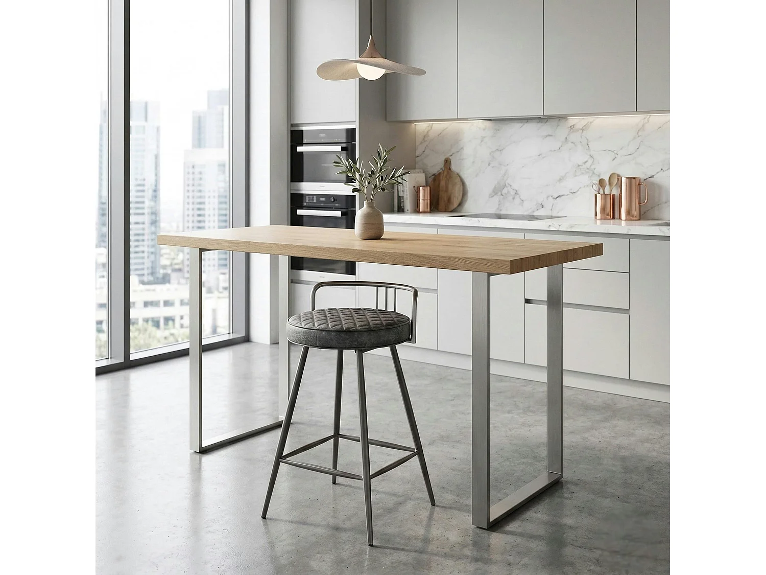 Tabouret de bar industriel brun BRISBANE