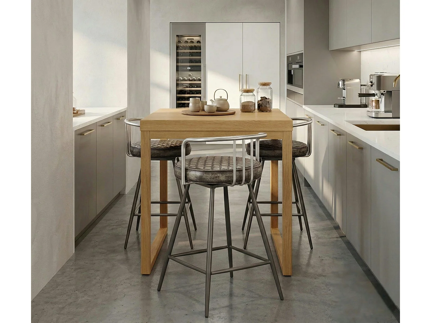 Tabouret de bar industriel brun BRISBANE