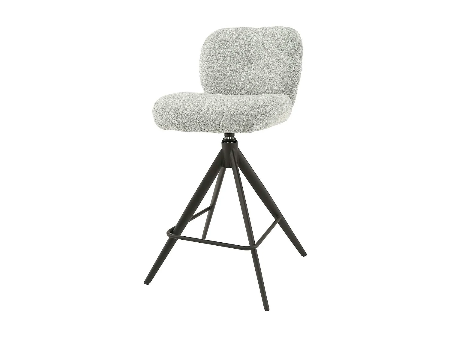 Tabouret de bar pivotant en bouclette grise (lot de 2) GALWAY