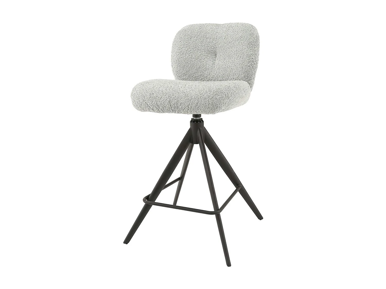 Tabouret de bar pivotant en bouclette grise (lot de 2) GALWAY