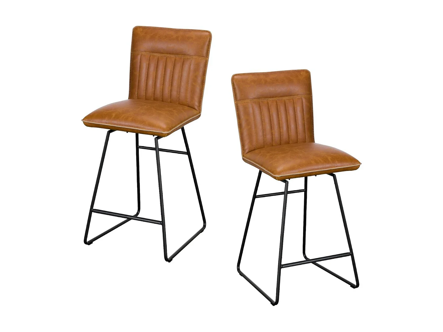 Chaise de bar pivotante camel used OKA (lot de 2)