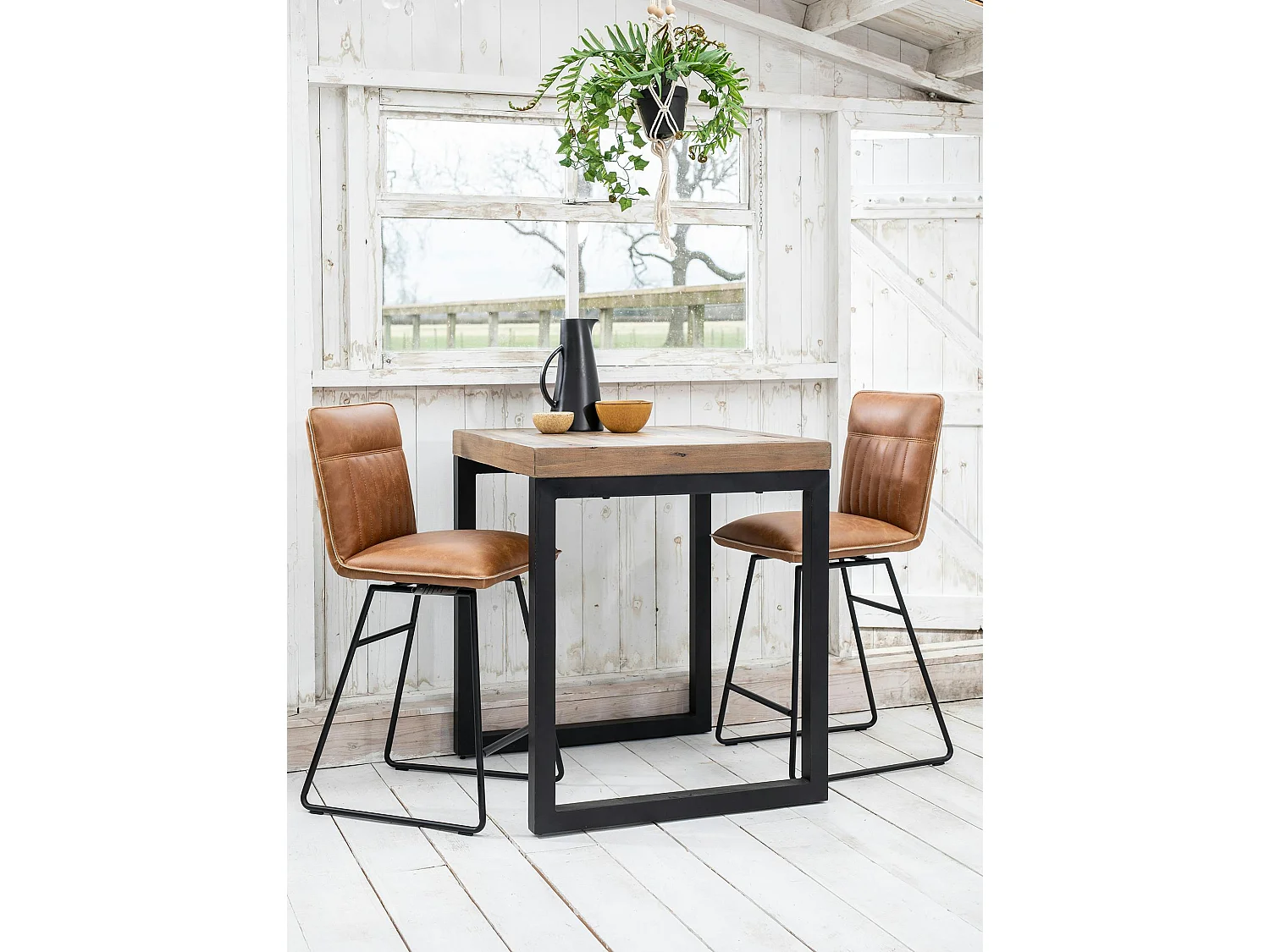 Chaise de bar pivotante camel used OKA (lot de 2)