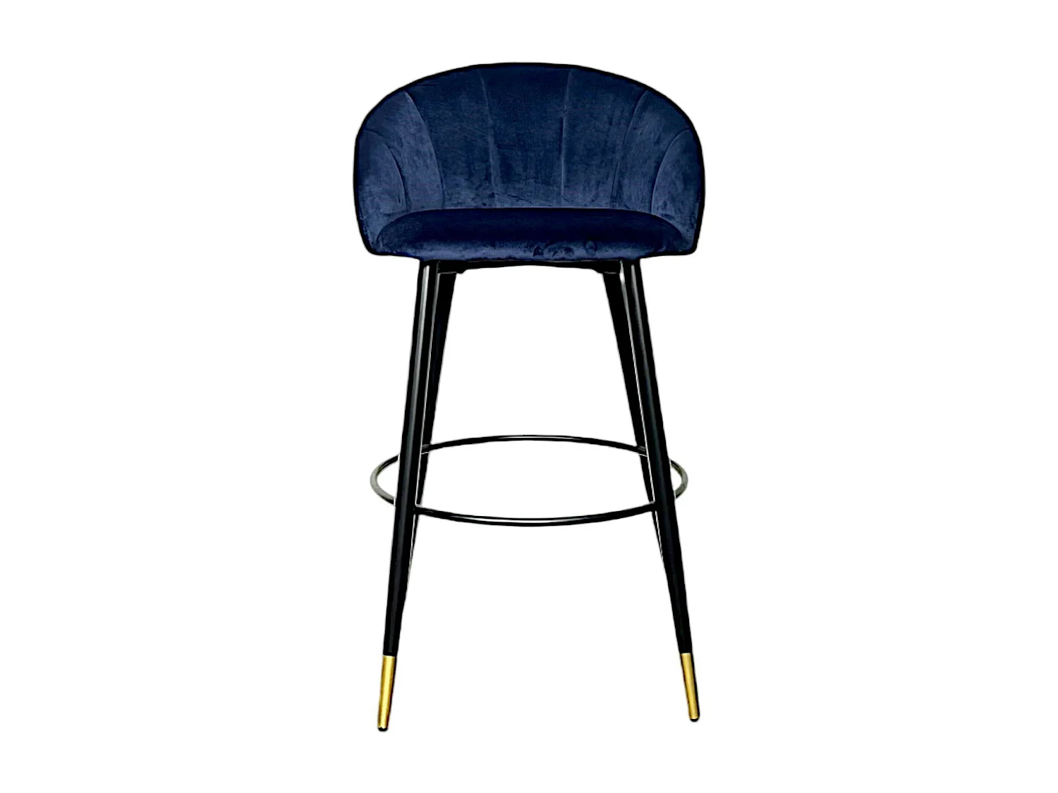 Chaise de bar en velours bleu forme coquillage (lot de 2) HAWAI