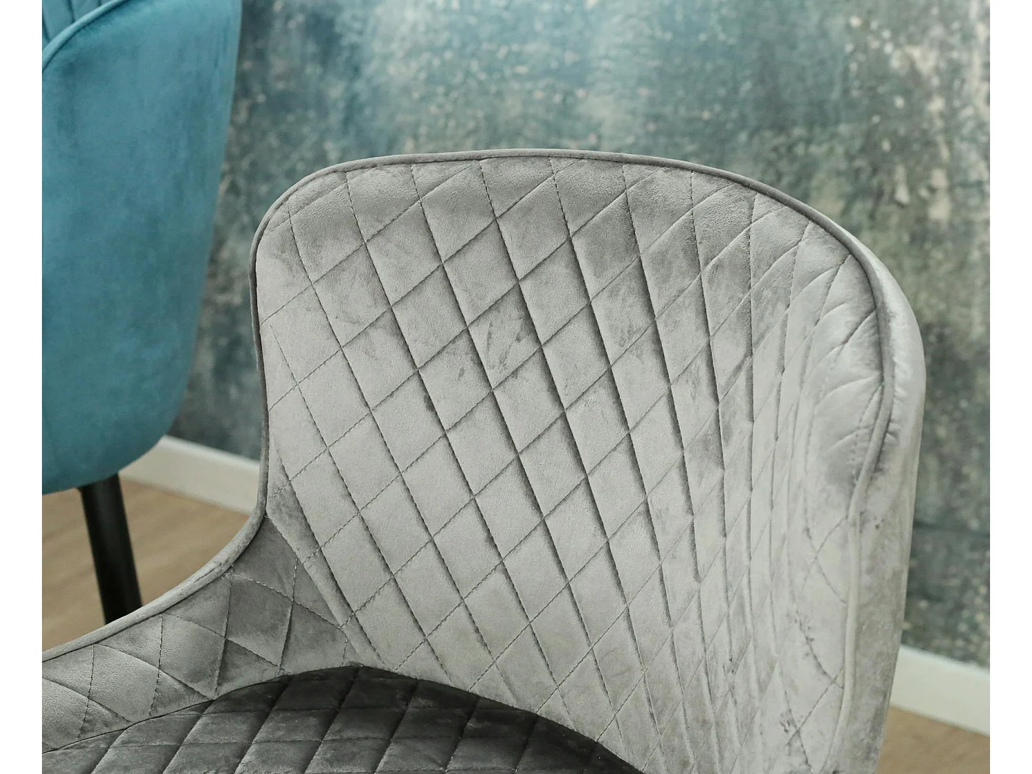 Chaise de bar en velours gris (lot de 2) ARLINGTON