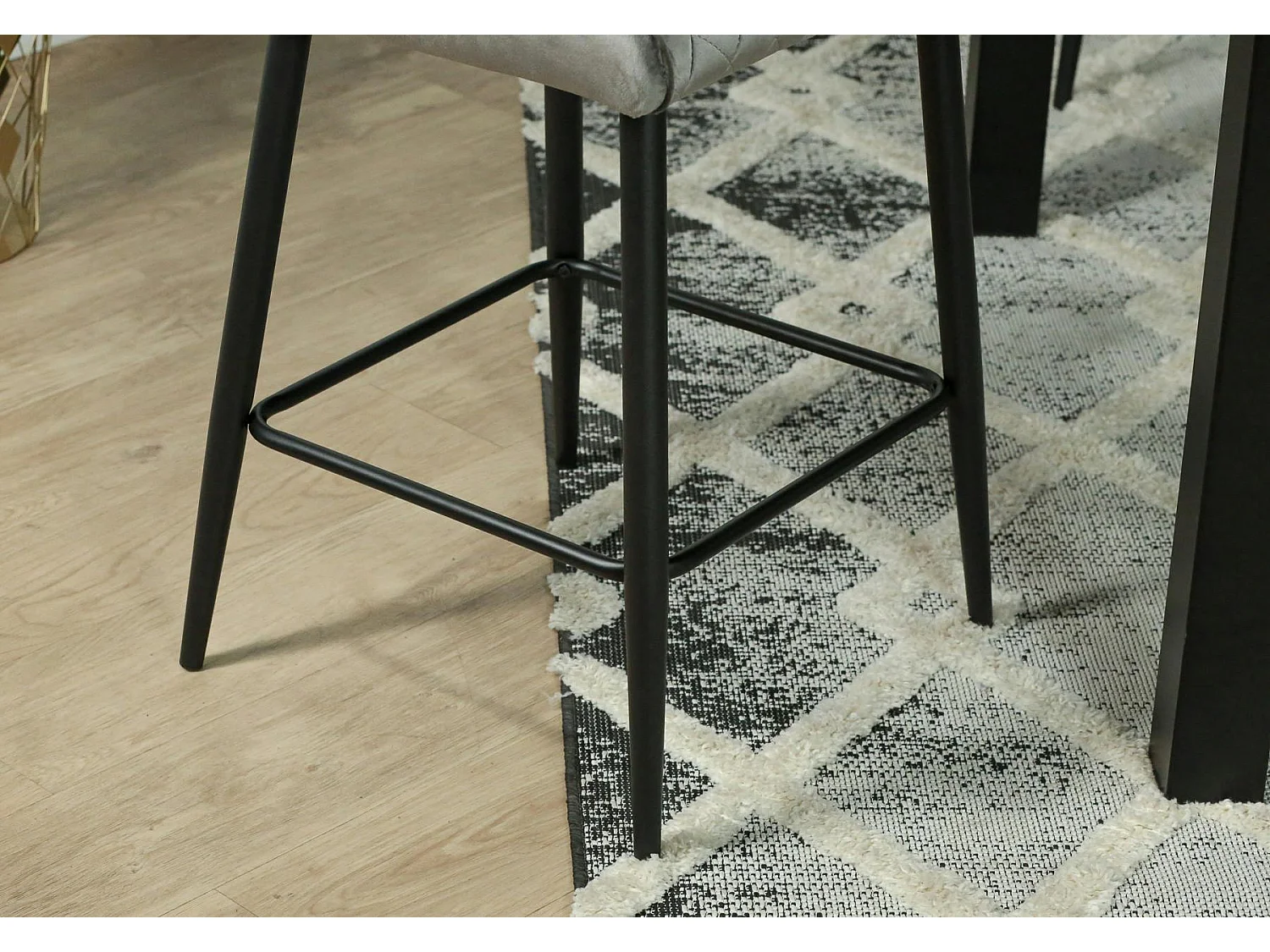 Chaise de bar en velours gris (lot de 2) ARLINGTON