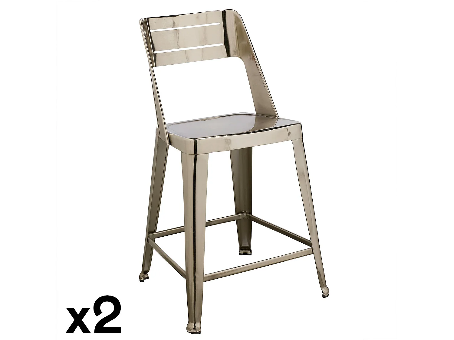 Chaise de bar design chrome (lot de 2) HELSINKI