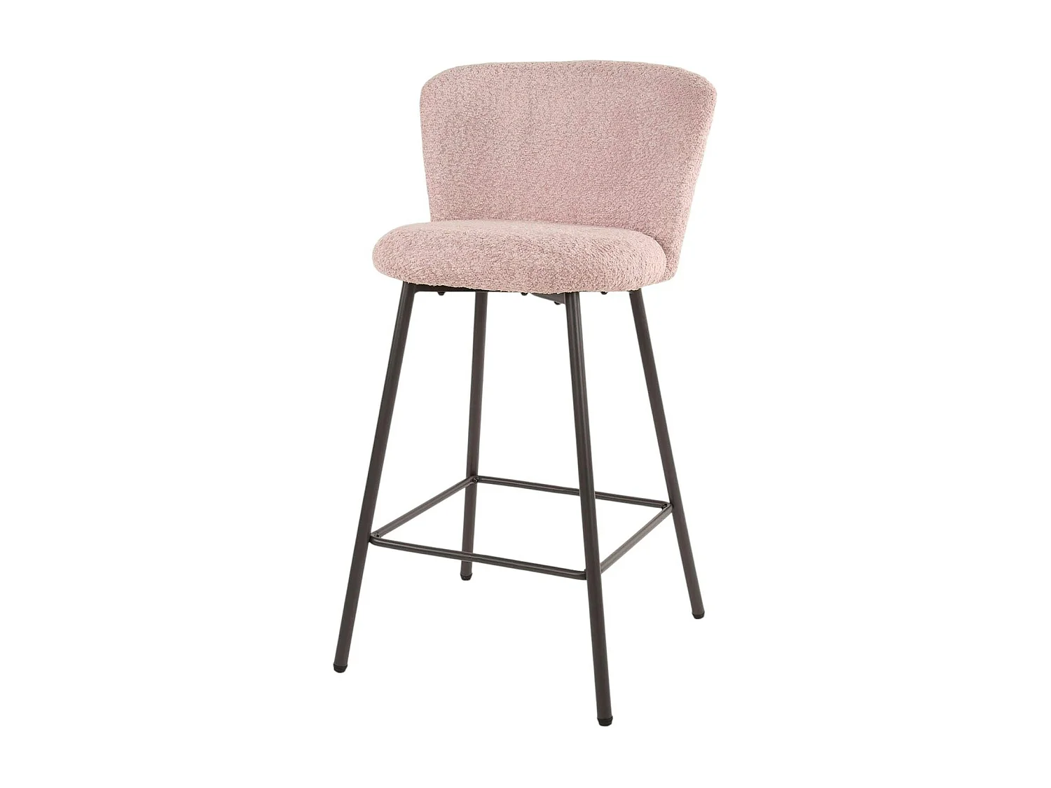 Tabouret de bar rose en tissu bouclette (lot de 2) GALWAY