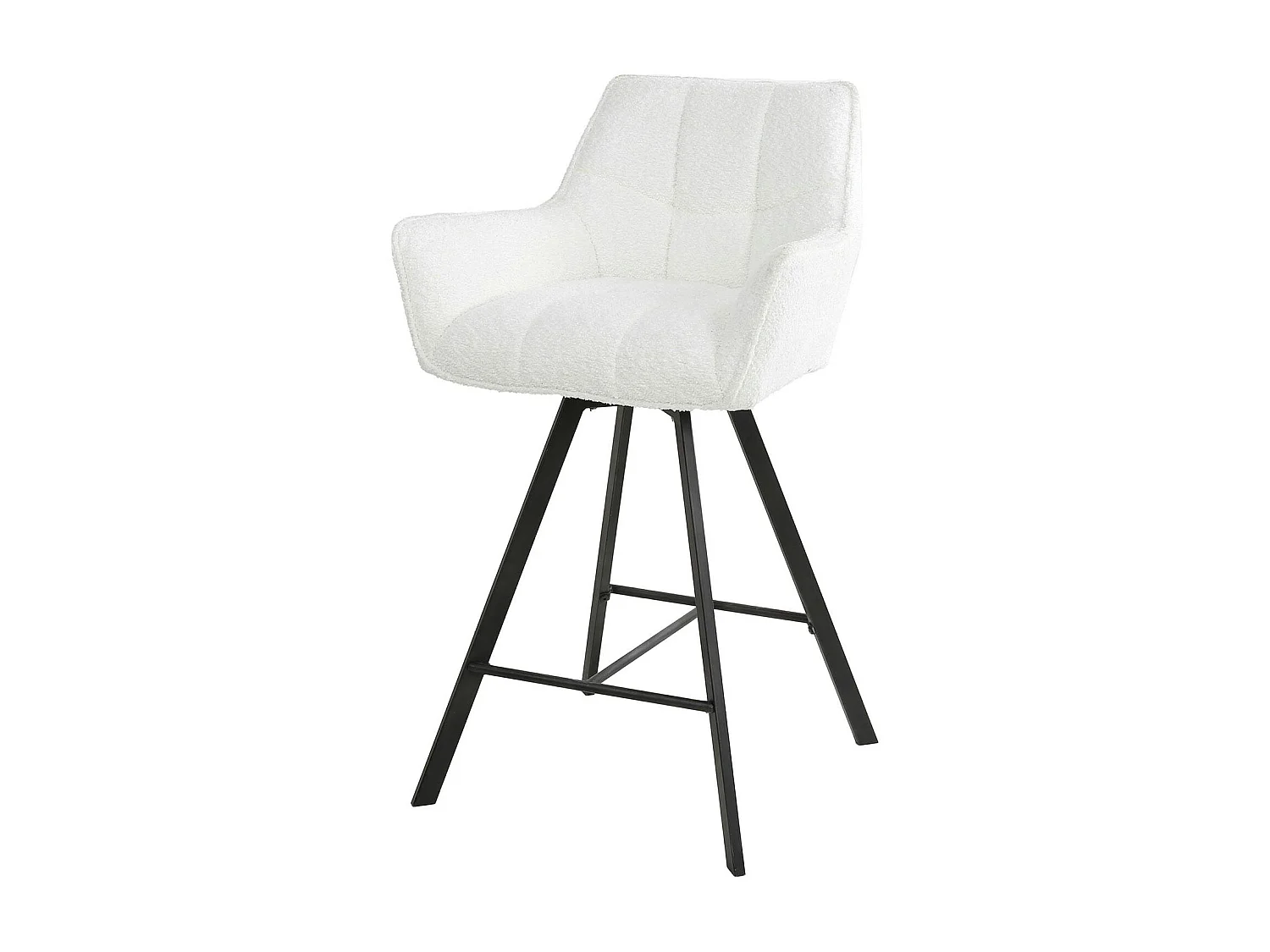 Chaise de bar confortable en bouclette blanche avec fonction pivotante (lot de 2) MELBOURNE