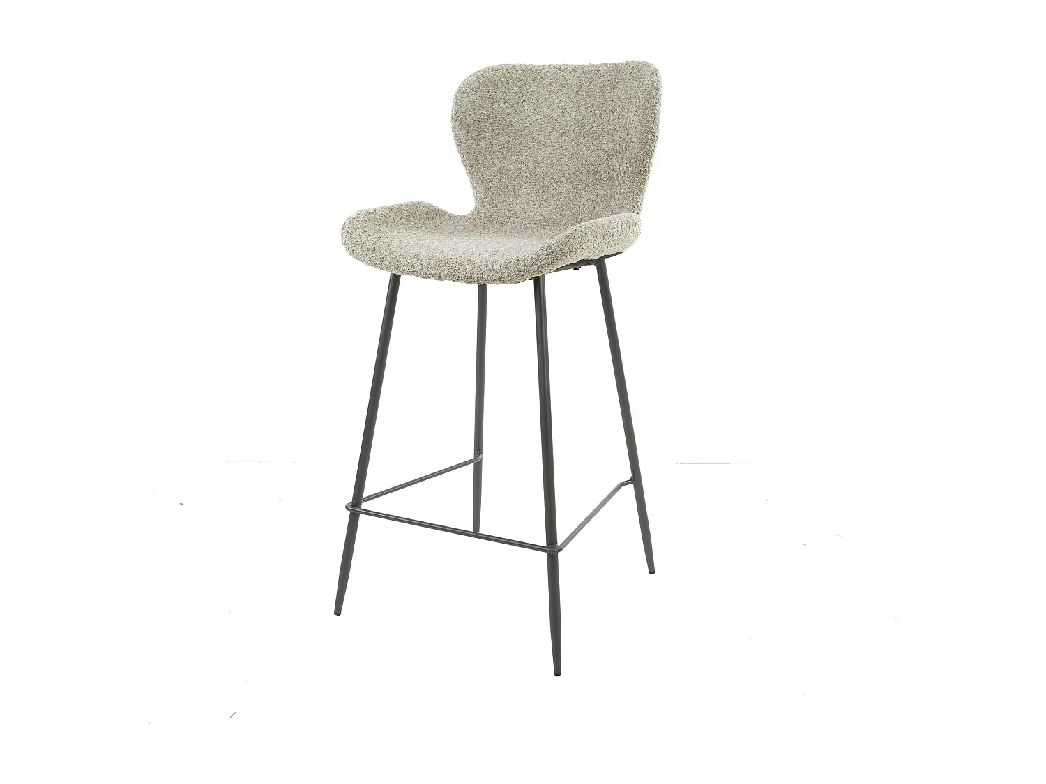 Tabouret de bar beige en bouclette (lot de 2) MELBOURNE