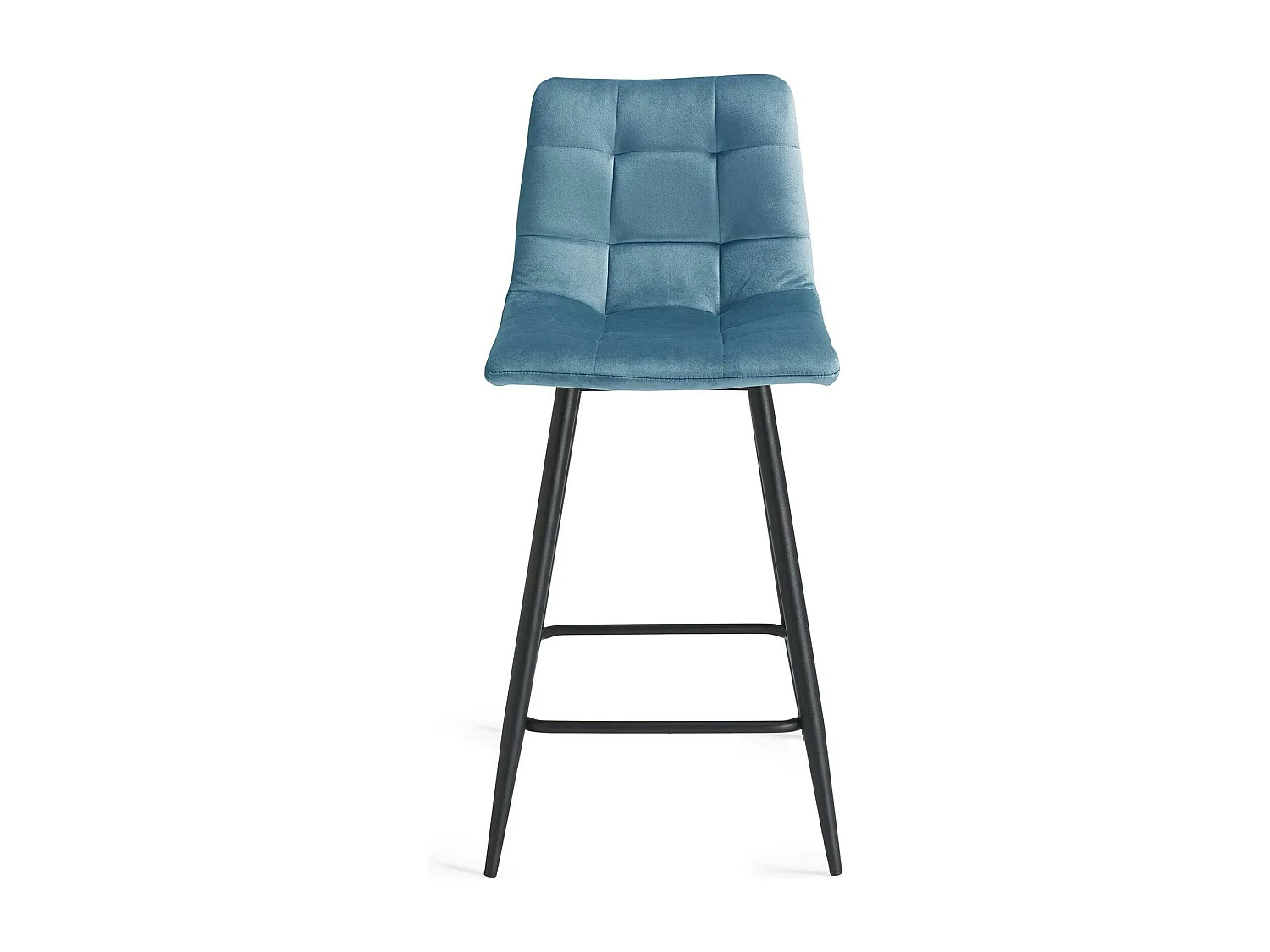 Chaise de bar en velours bleu motif carreaux (lot de 2) ALTA