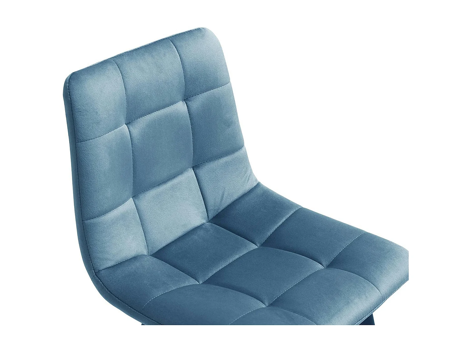 Chaise de bar en velours bleu motif carreaux (lot de 2) ALTA