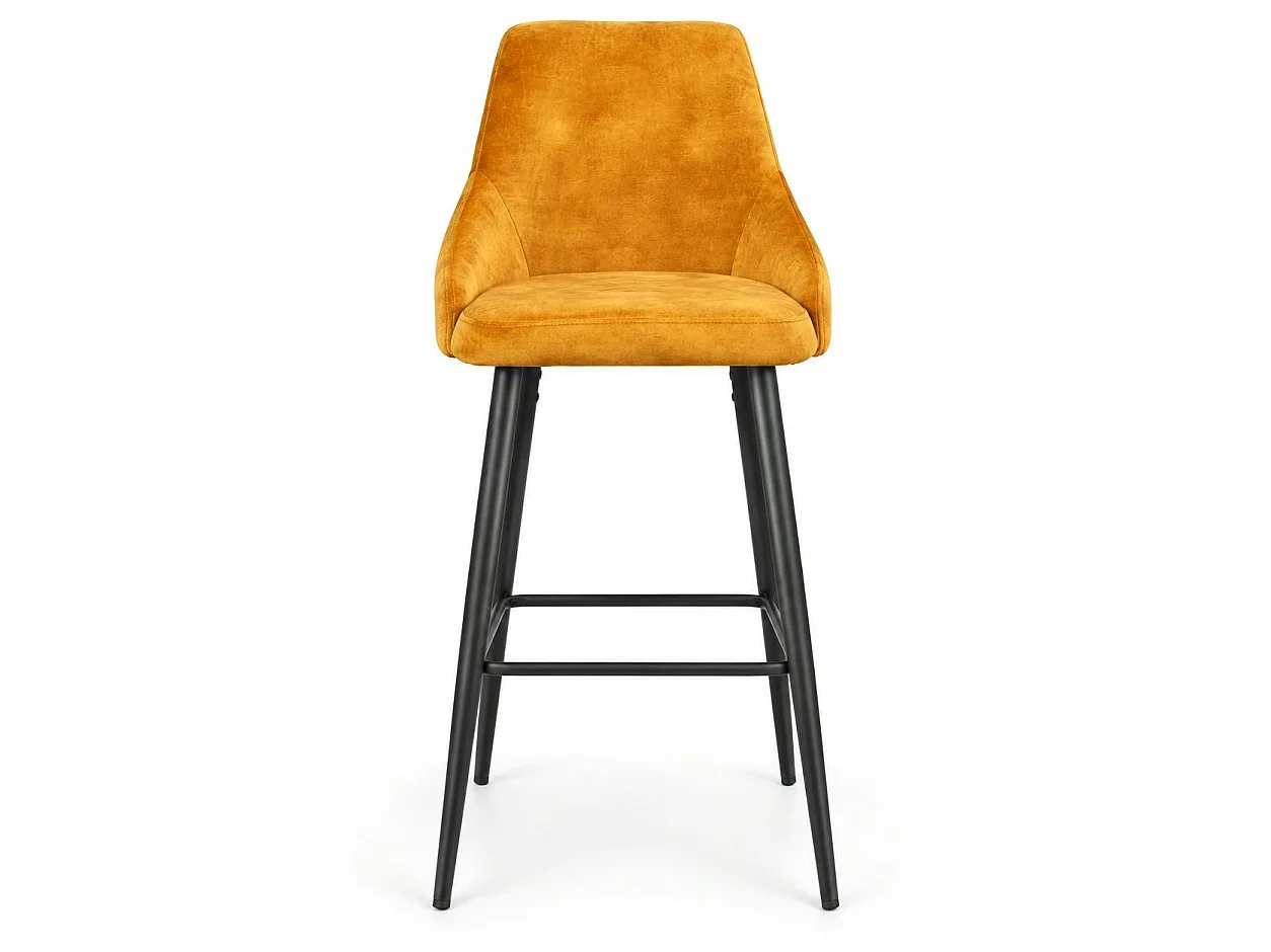 Chaise de bar velours ocre (lot de 2) MALMOE