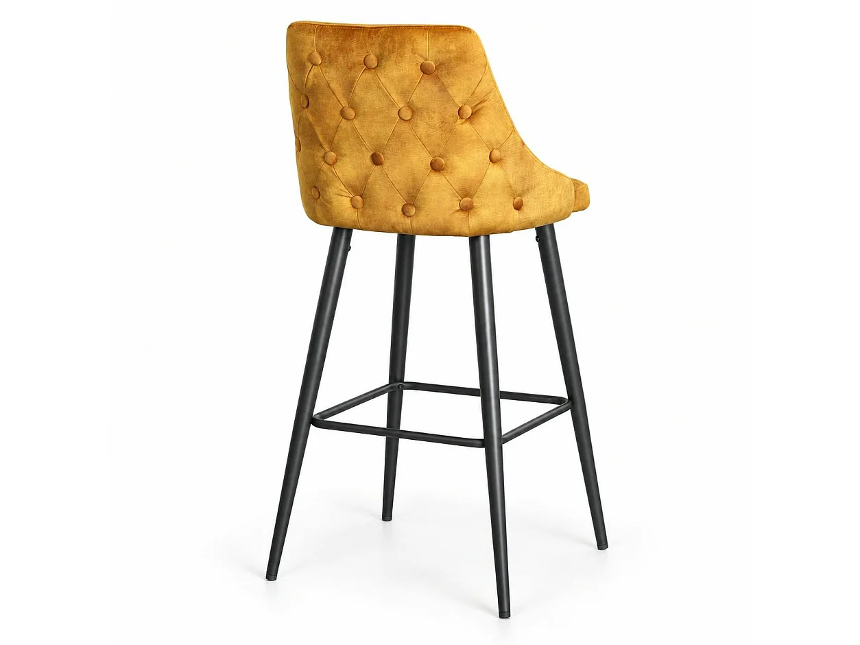 Chaise de bar velours ocre (lot de 2) MALMOE