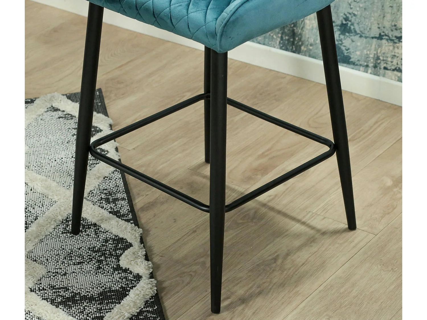 Chaise de bar en velours bleu (lot de 2) ARLINGTON