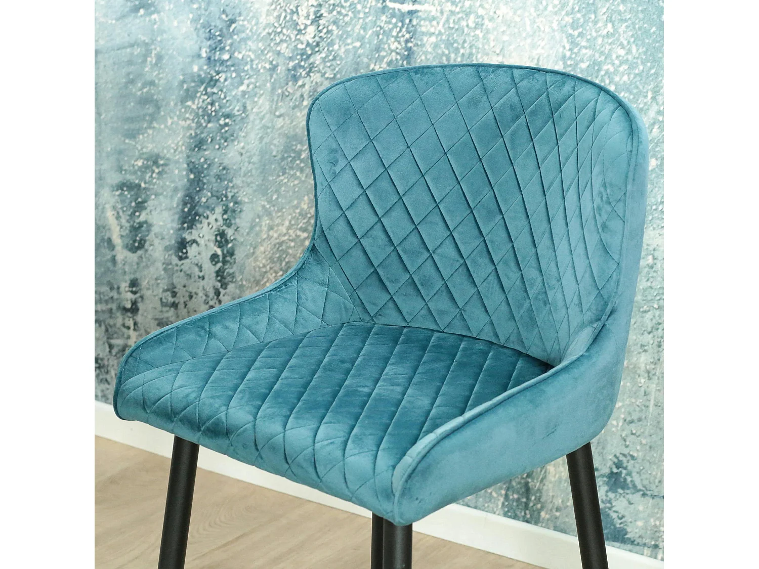 Chaise de bar en velours bleu (lot de 2) ARLINGTON