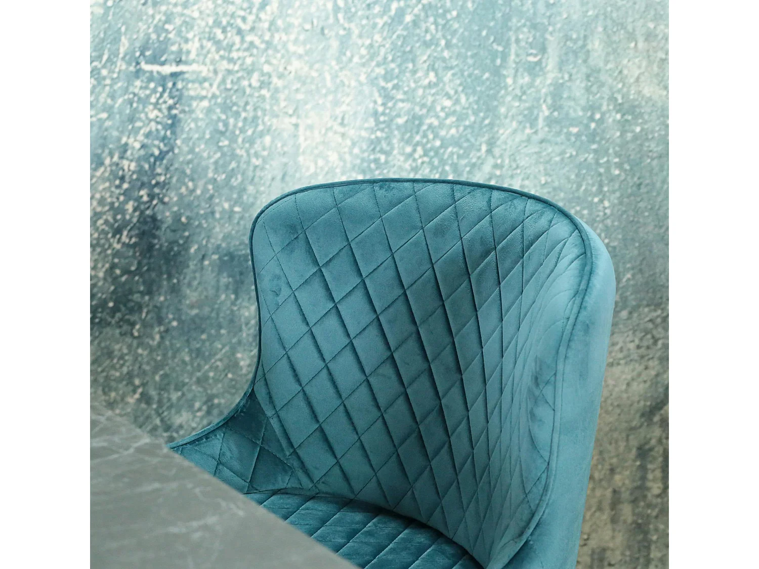 Chaise de bar en velours bleu (lot de 2) ARLINGTON