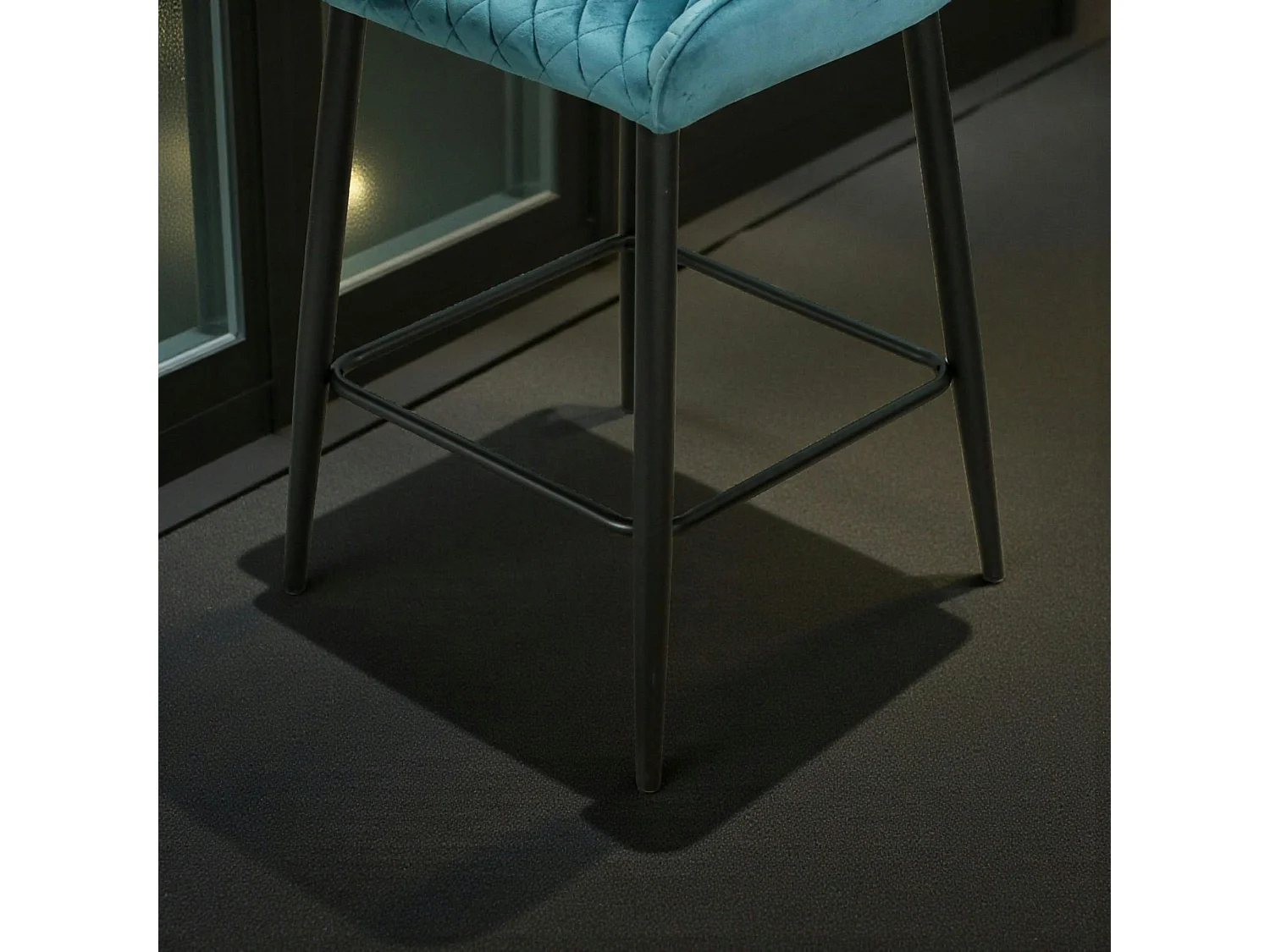 Chaise de bar en velours bleu (lot de 2) ARLINGTON