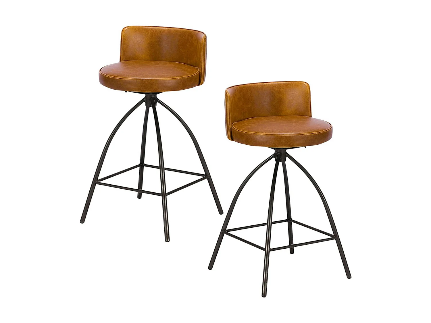 Tabouret de bar vintage camel (lot de 2) BRISBANE