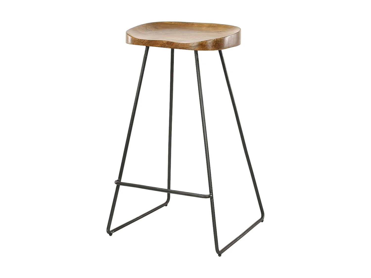 Tabouret de bar bois massif métal MELBOURNE