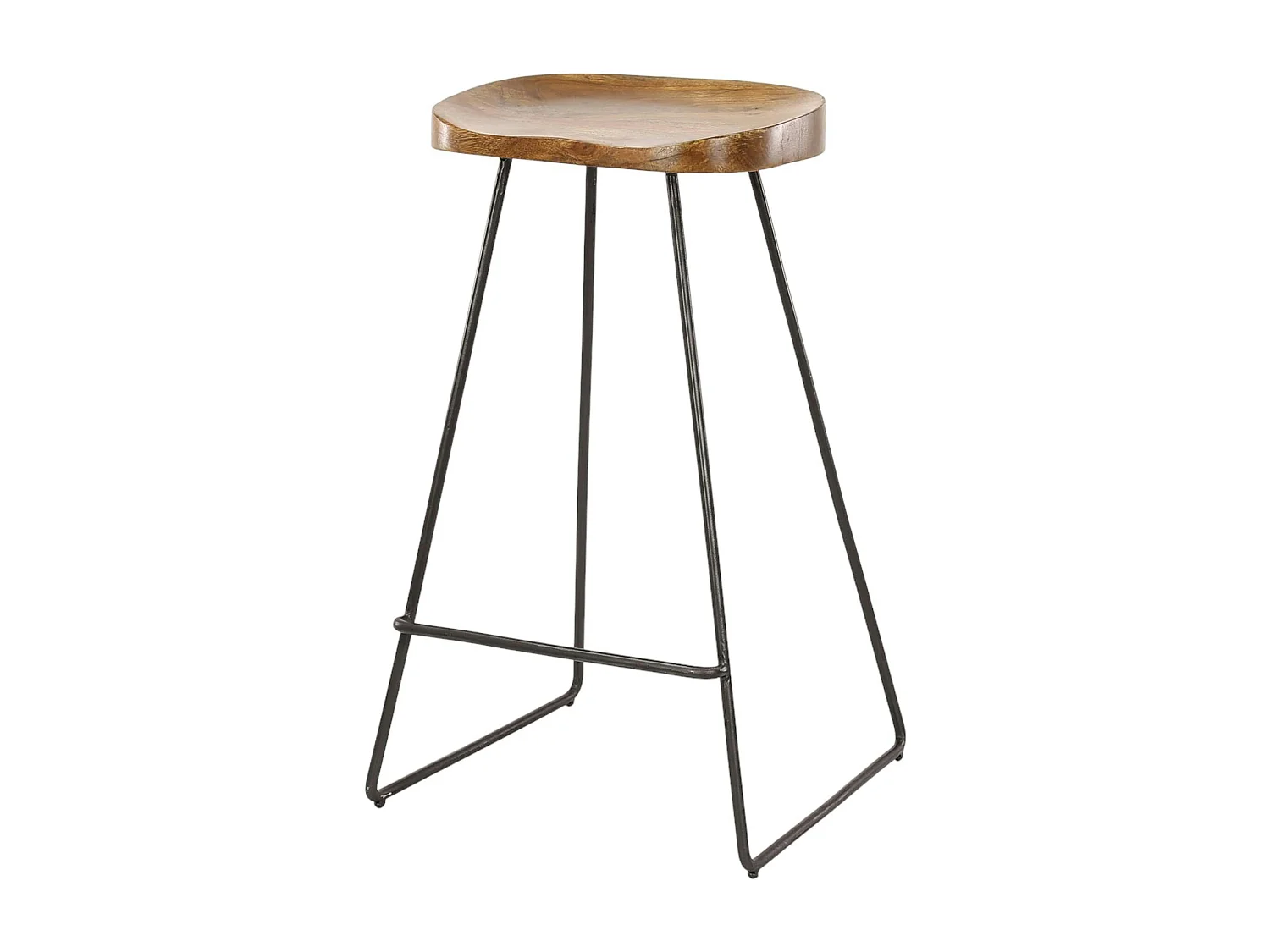 Tabouret de bar bois massif métal MELBOURNE