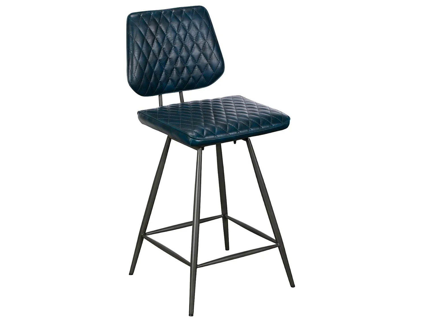 Chaise de bar industrielle bleu foncé SALERNE