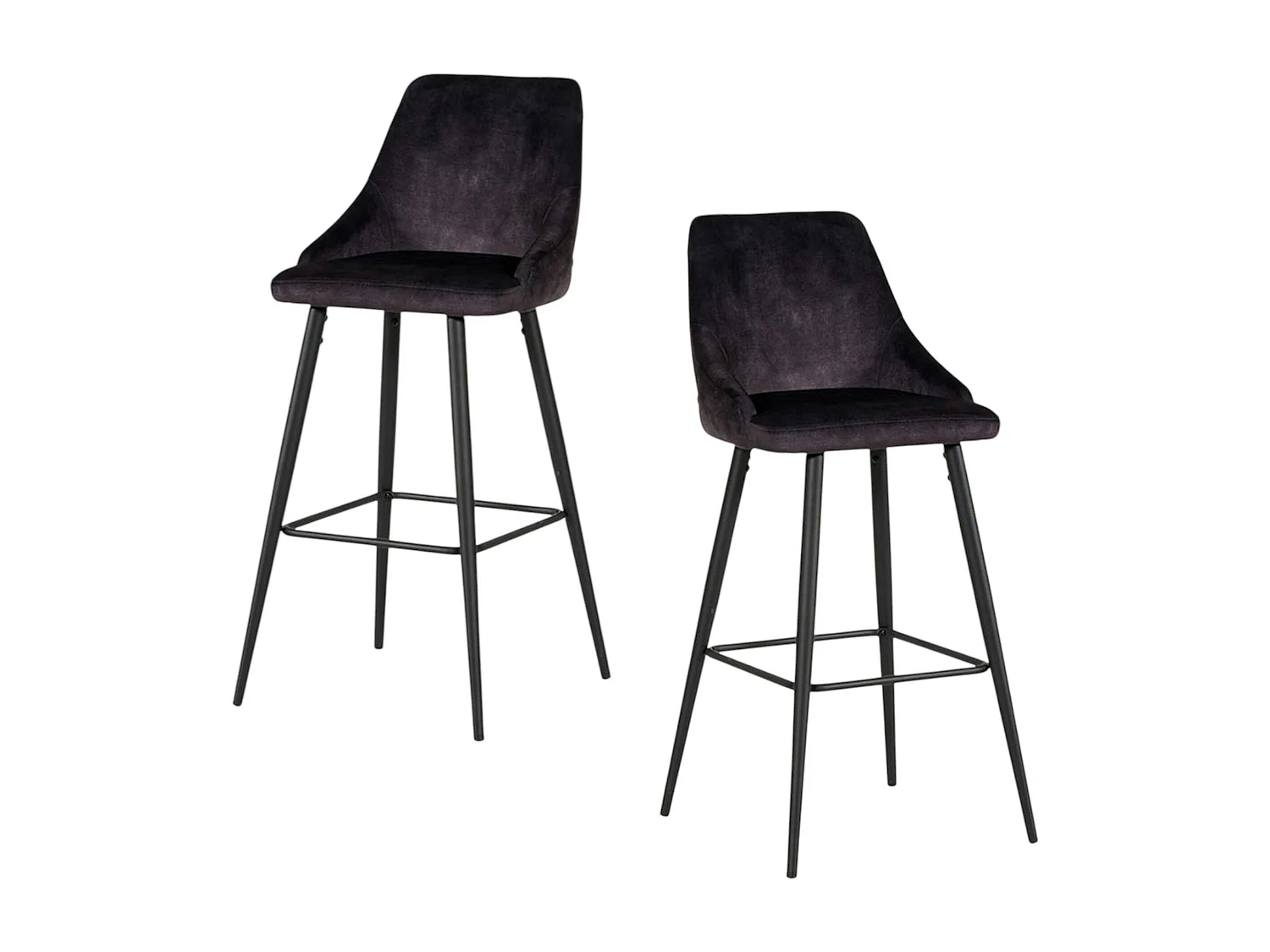 Chaise de bar velours gris anthracite (lot de 2) MALMOE