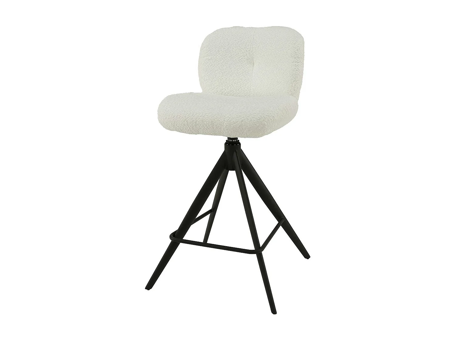 Tabouret de bar pivotant en bouclette blanche (lot de 2) GALWAY