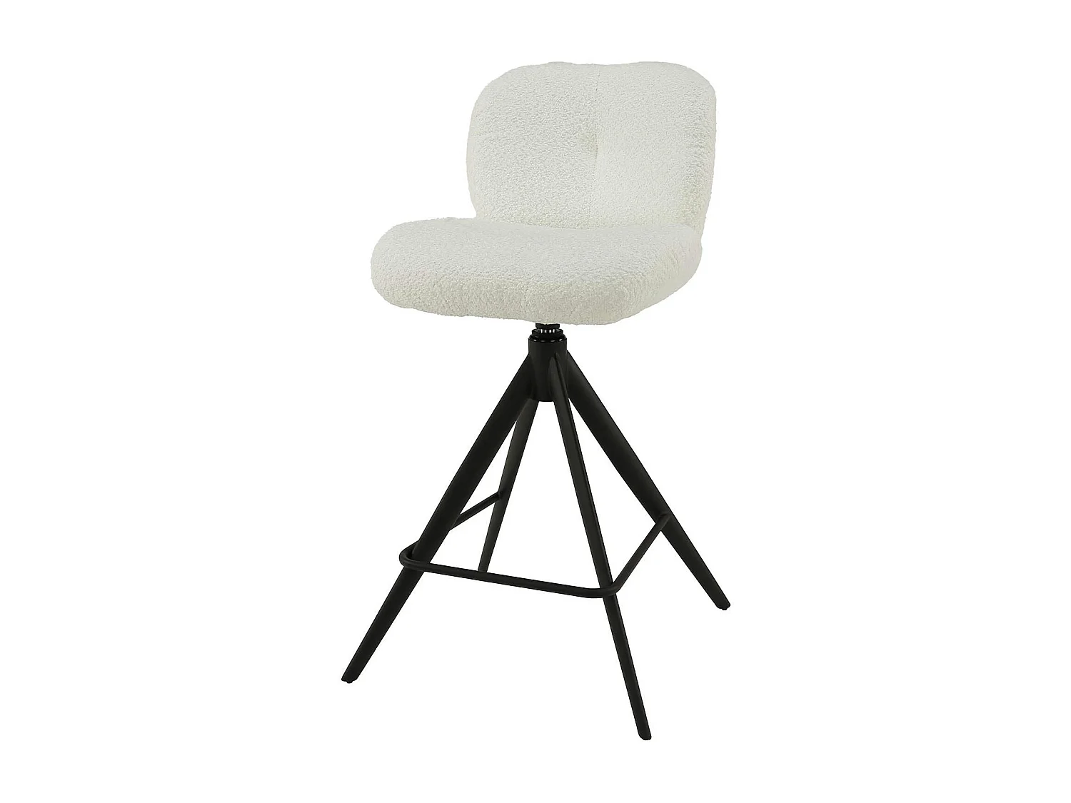 Tabouret de bar pivotant en bouclette blanche (lot de 2) GALWAY