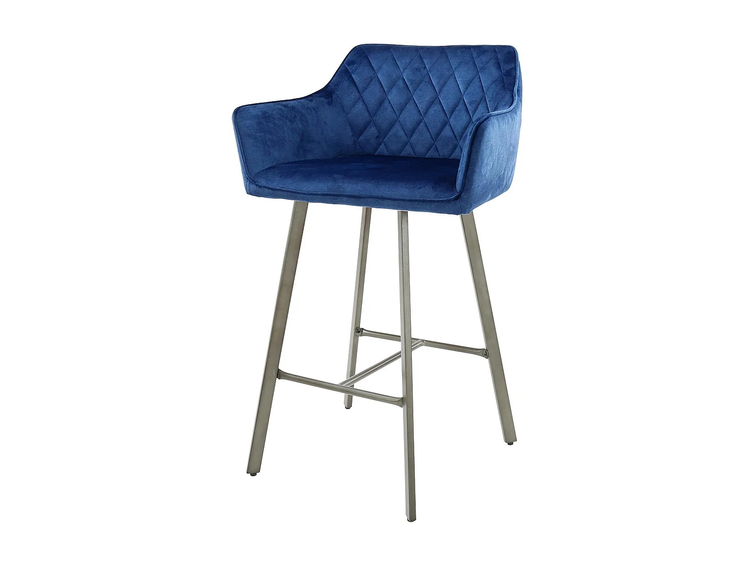 Tabouret de bar avec accoudoirs en velours bleu MELBOURNE