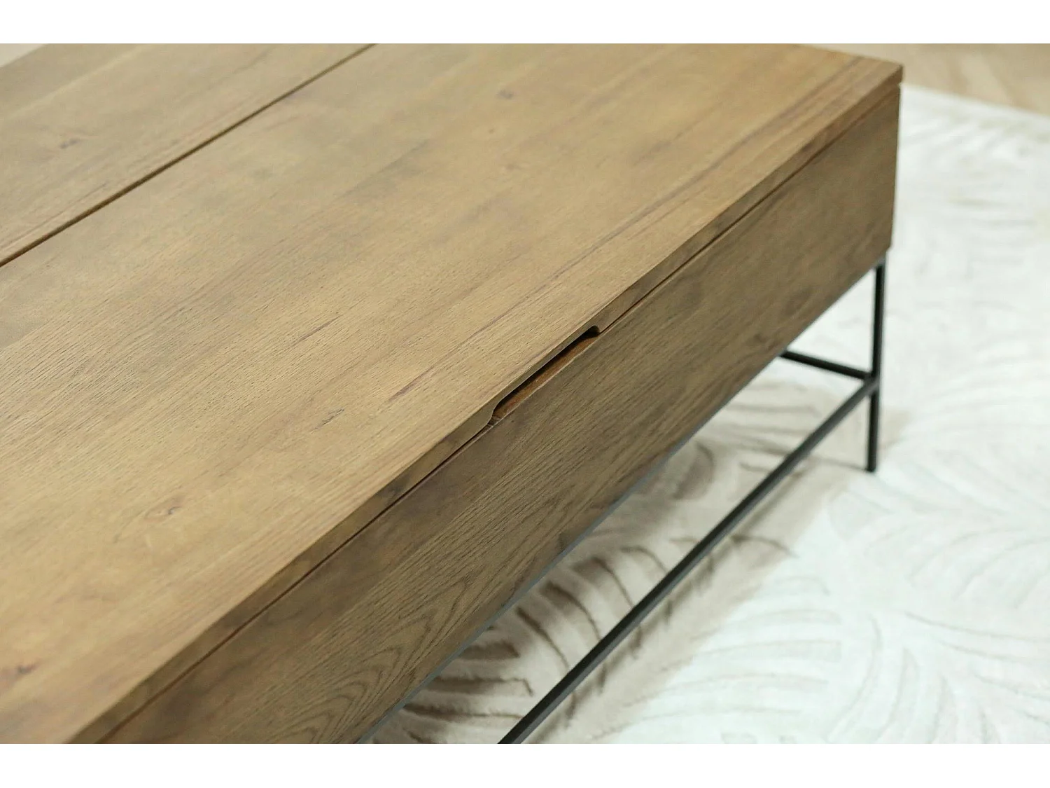 Table basse relevable chêne massif HUDSON