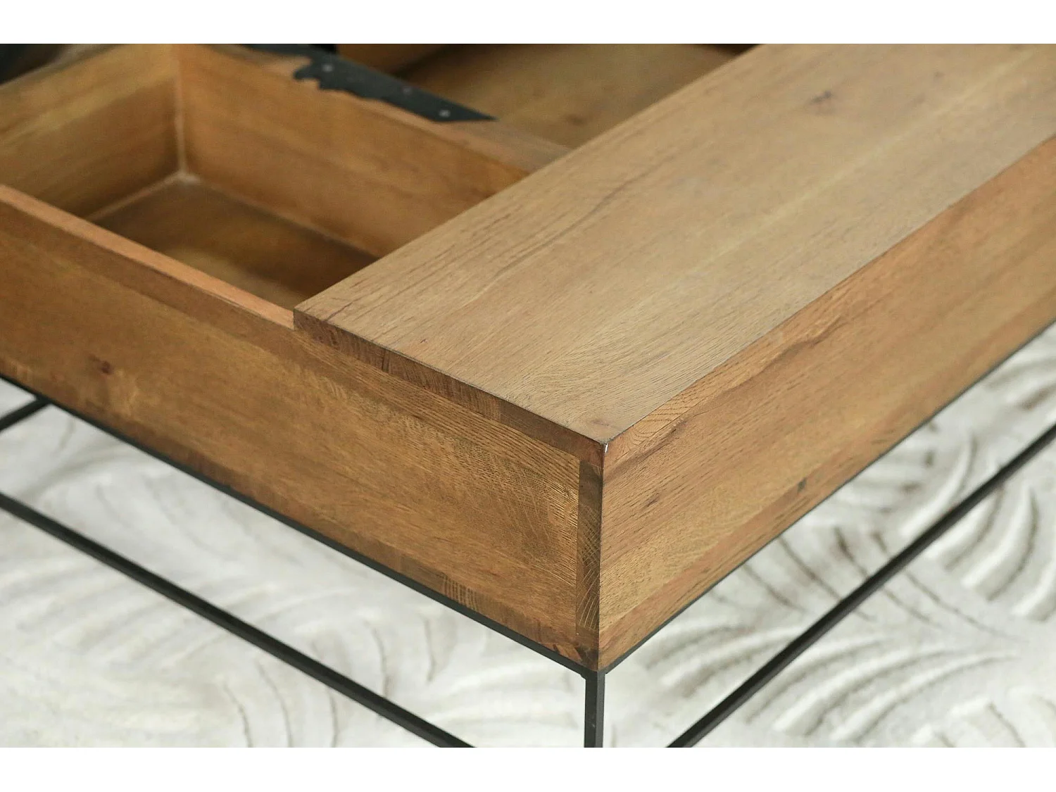 Table basse relevable chêne massif HUDSON