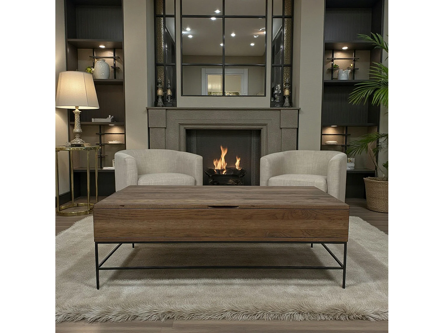 Table basse relevable chêne massif HUDSON