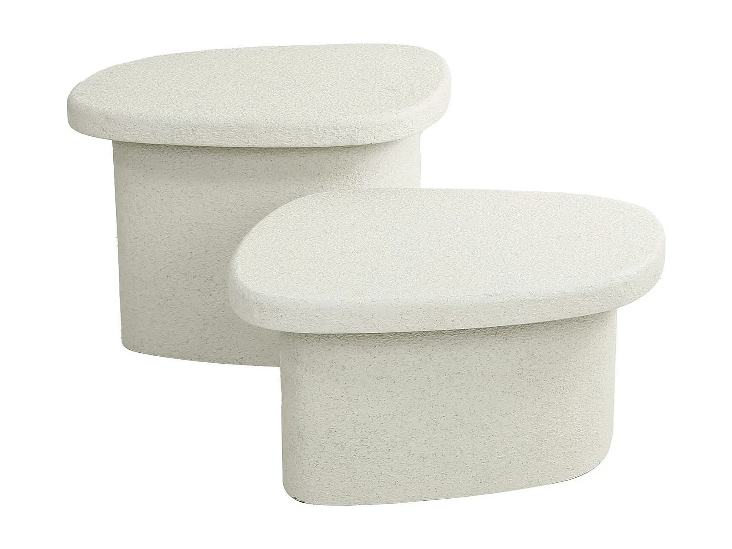 Table de salon blanche en marbre composite (lot de 2) TAJ