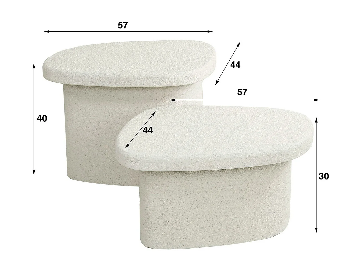 Table de salon blanche en marbre composite (lot de 2) TAJ