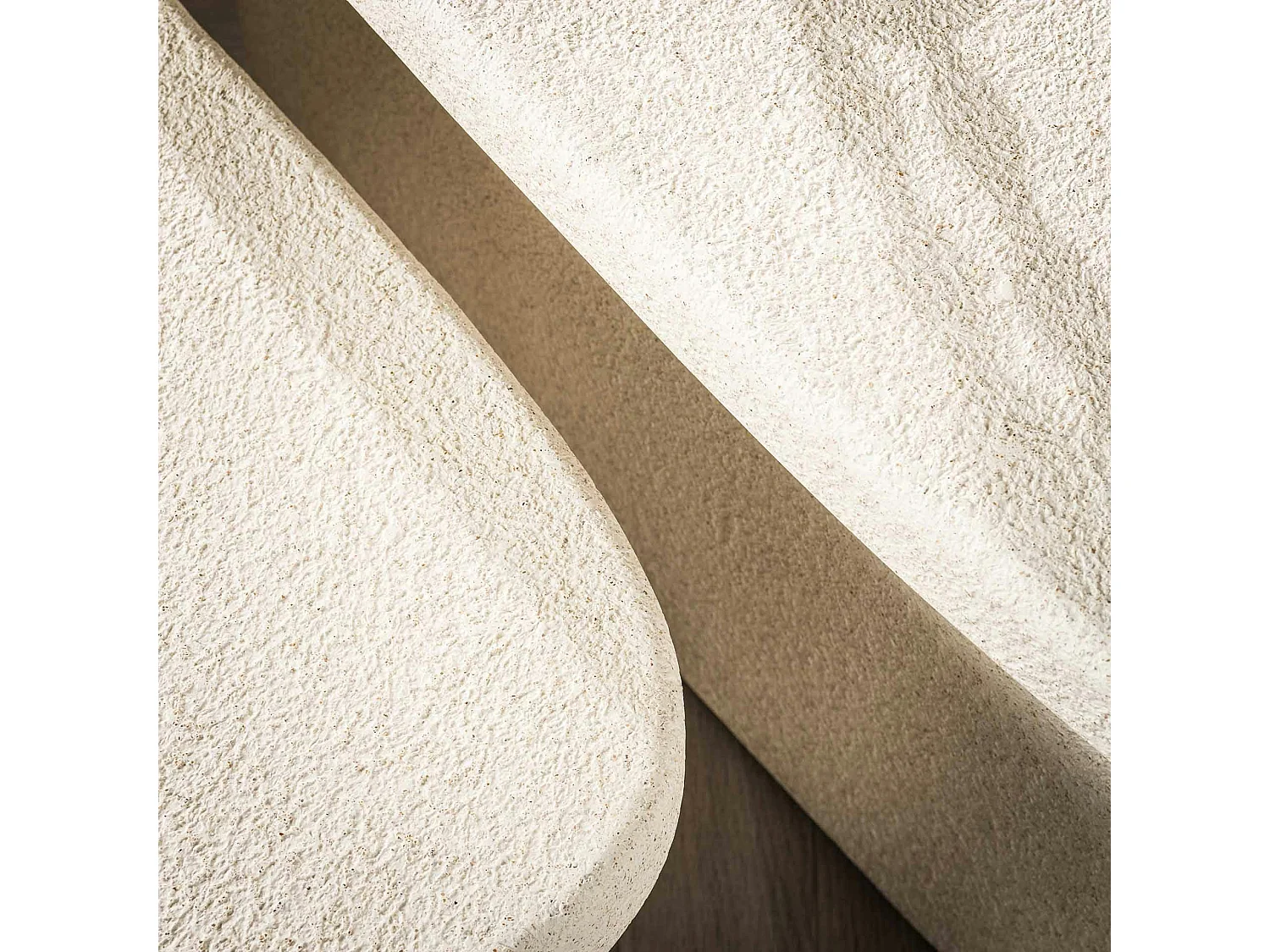 Table basse blanche en marbre composite (lot de 2)