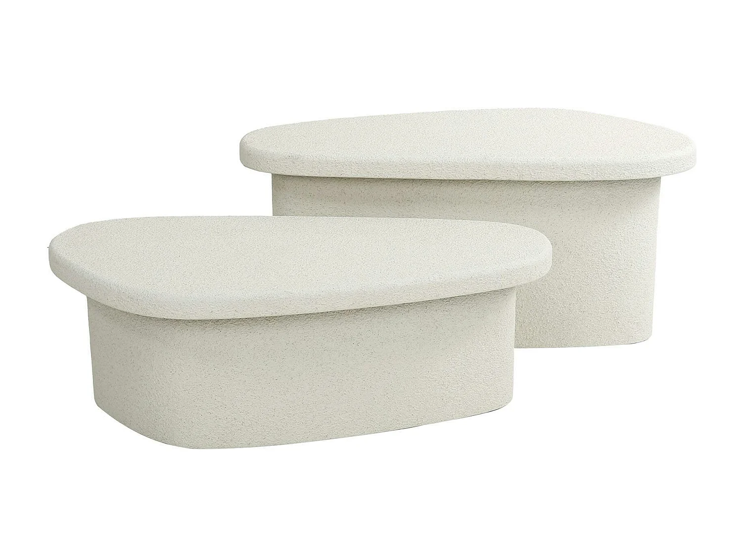 Table basse blanche en marbre composite (lot de 2)