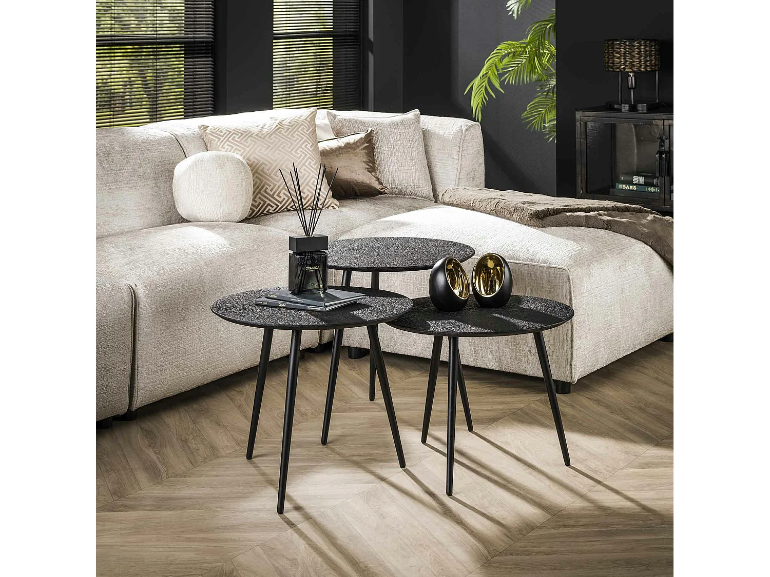 Petite table de salon anthracite (lot de 3) RALF