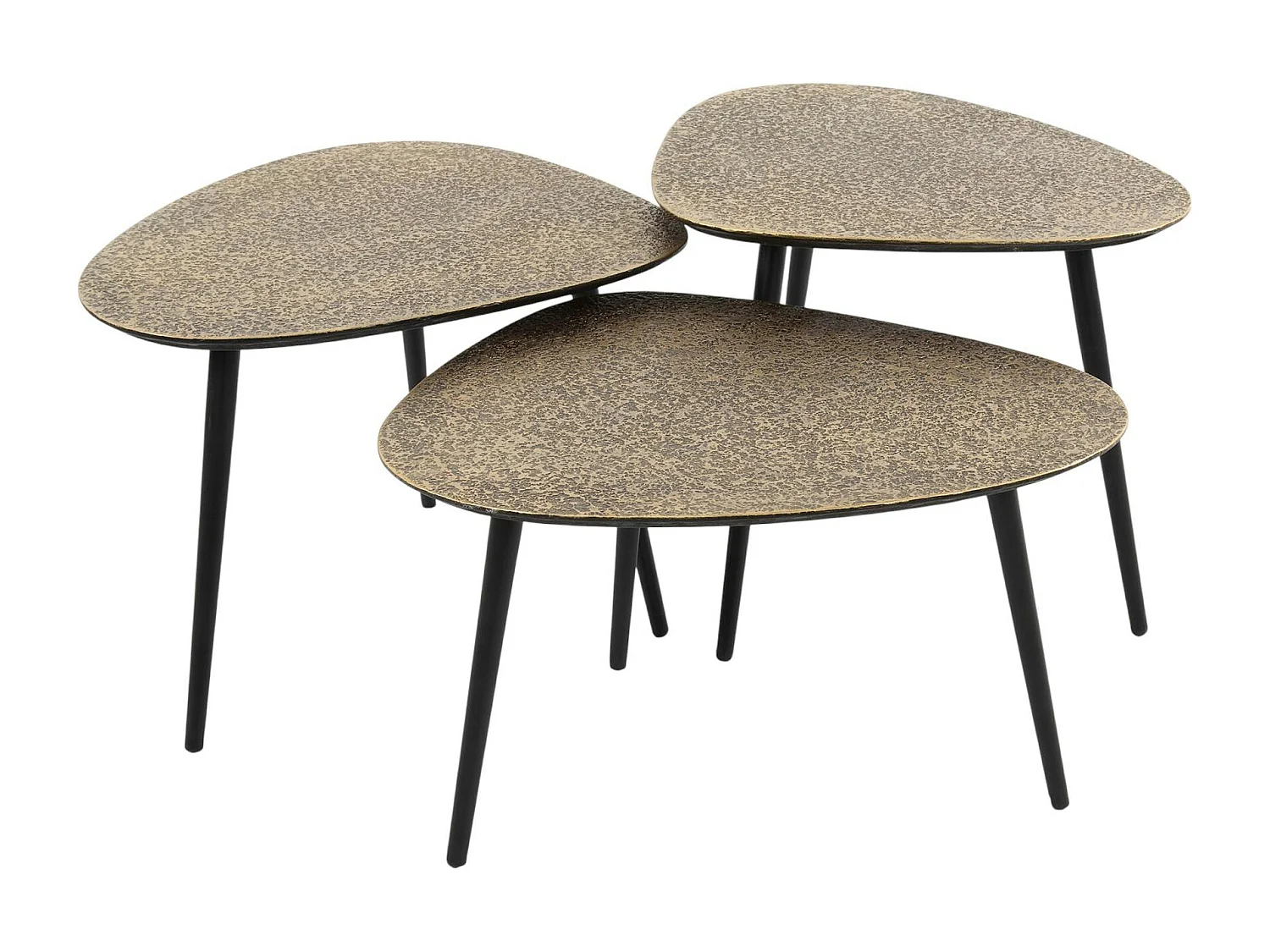 Table basse design organique effet cuivré (lot de 3) RALF