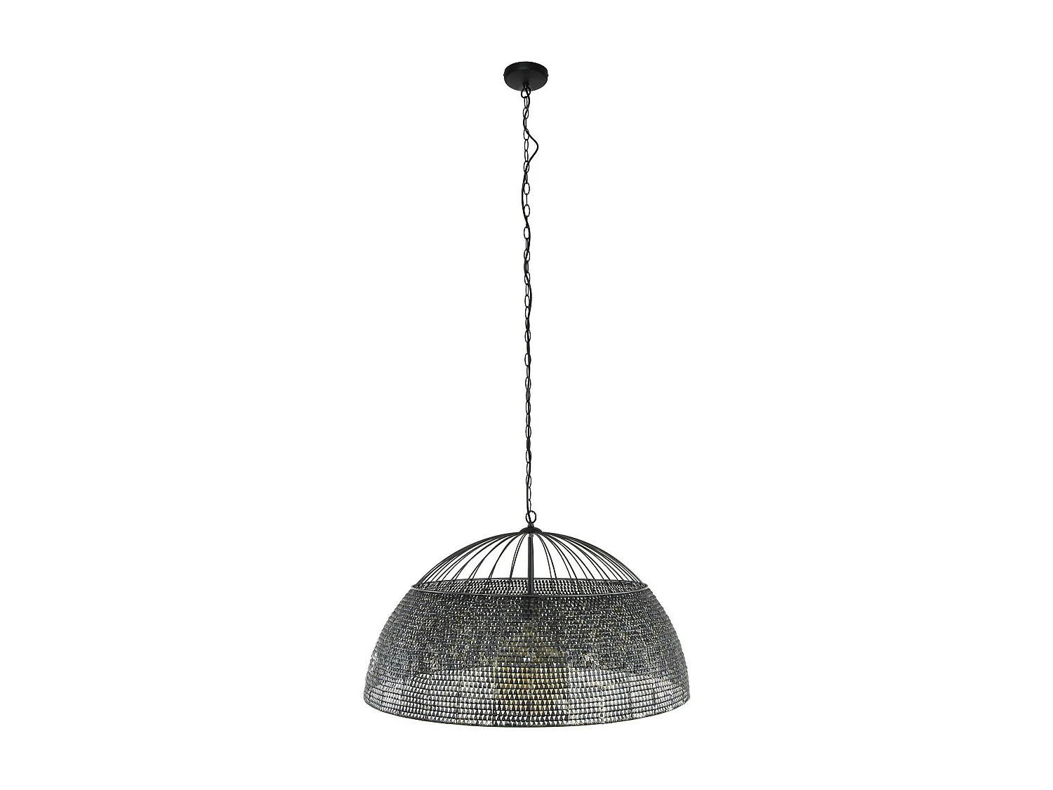 Suspension vintage en métal brun sombre travaillé Ø80 cm TRIBECA