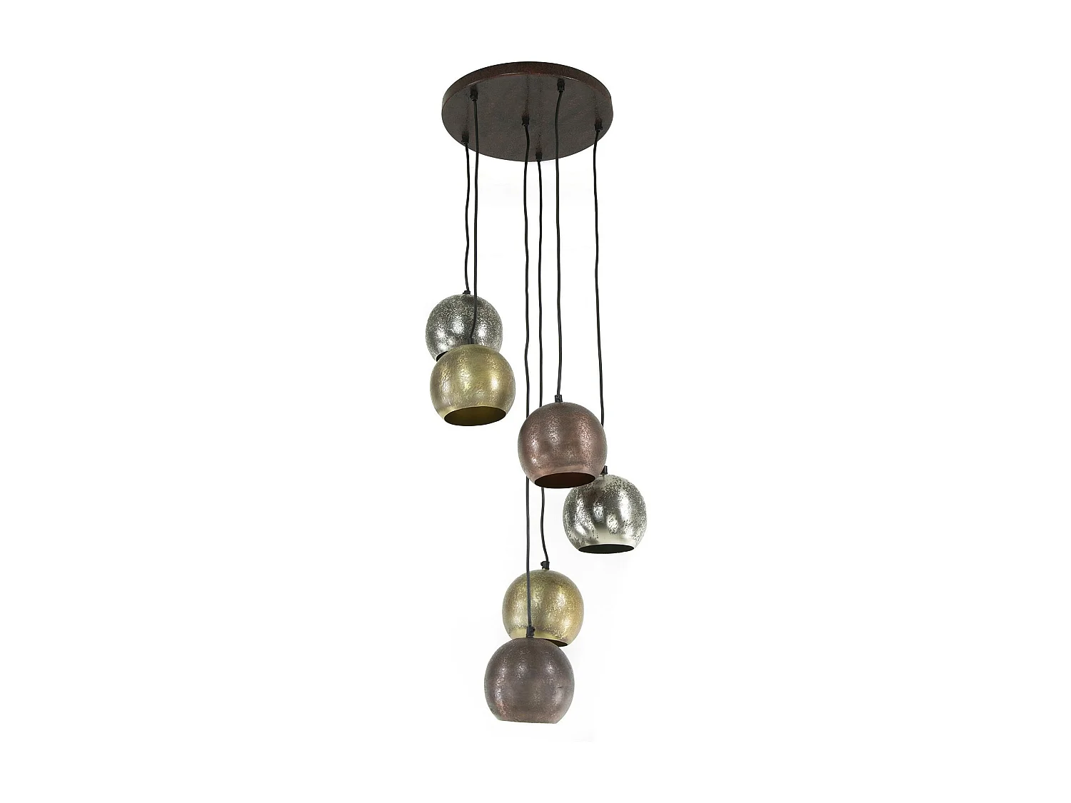 Luminaire vintage 6 lampes globes en verre RALF