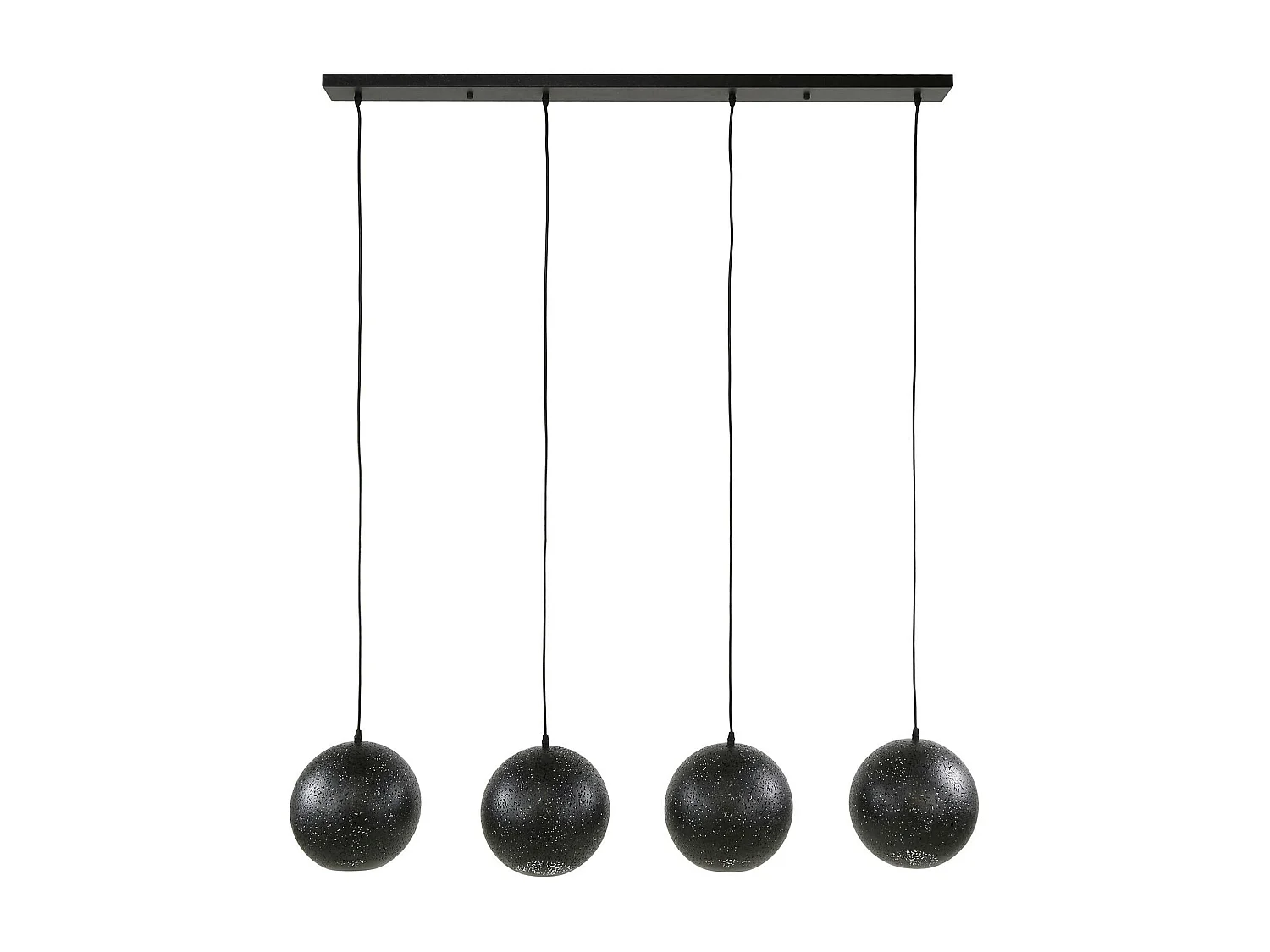 Suspension de table 4 globes métalliques ajourés RALF