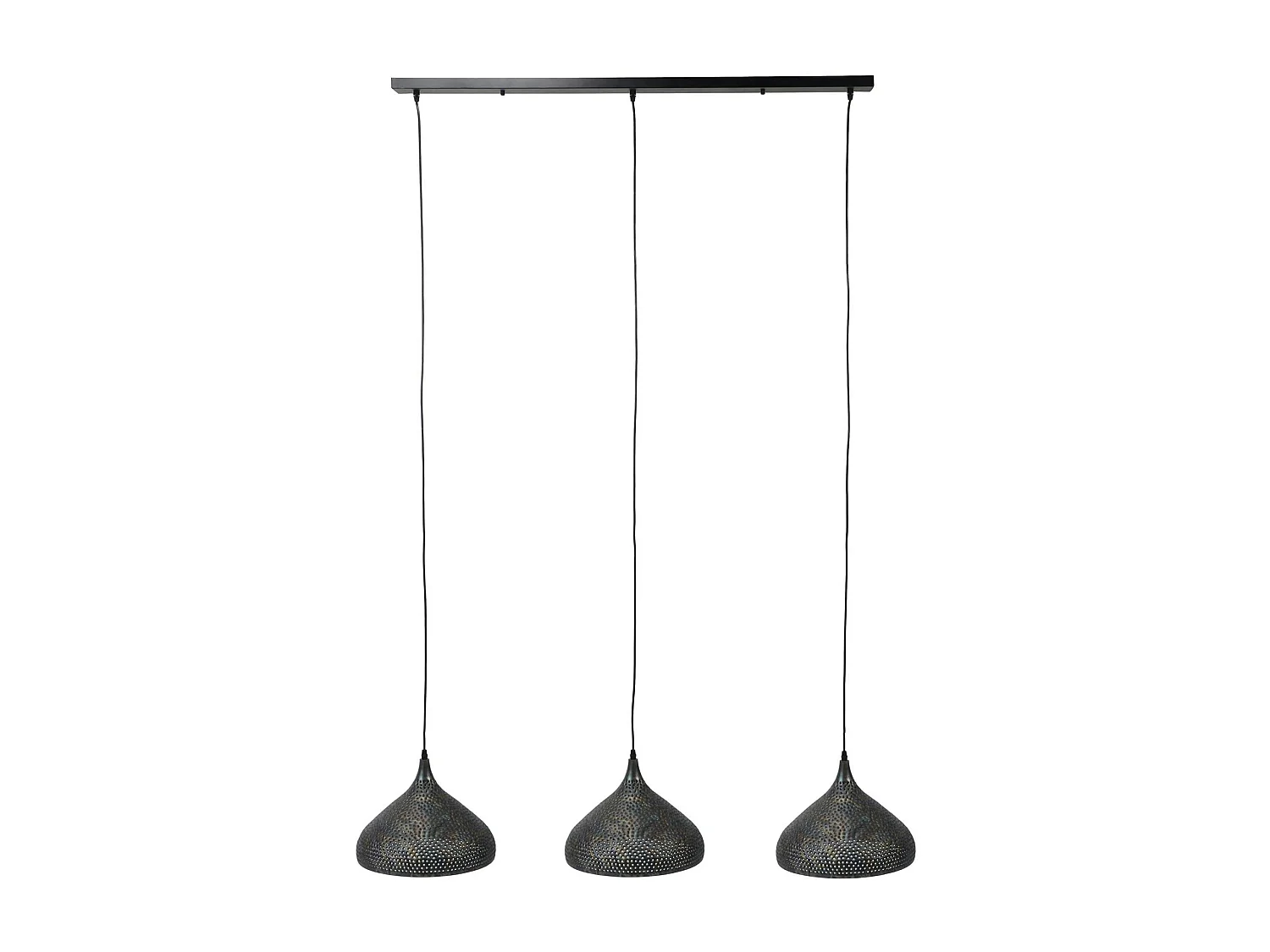 Suspension contemporaine ajourée 3 lampes forme bougie RALF