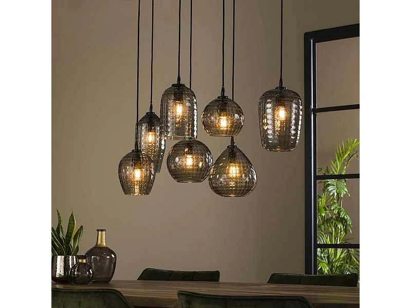 Suspension vintage 7 lampes NOVA