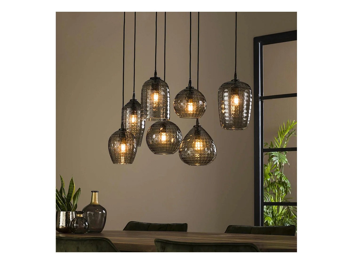 Suspension vintage 7 lampes NOVA