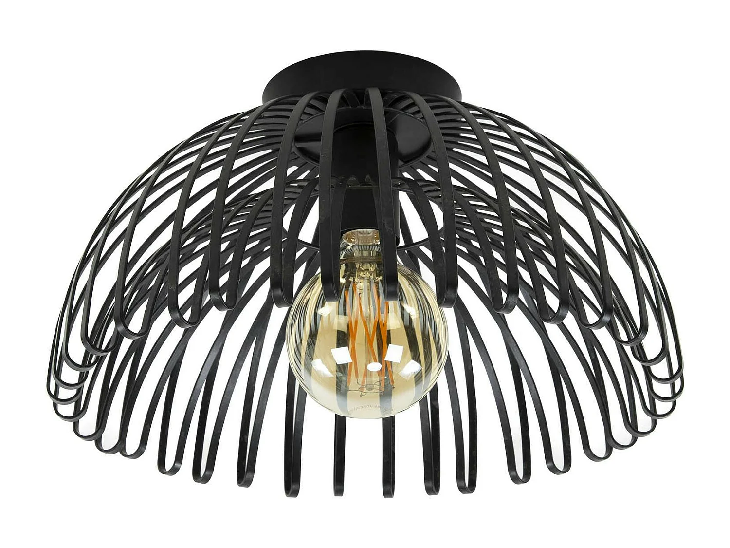 Plafonnier industriel 1 lampe forme dôme, finition charbon RALF