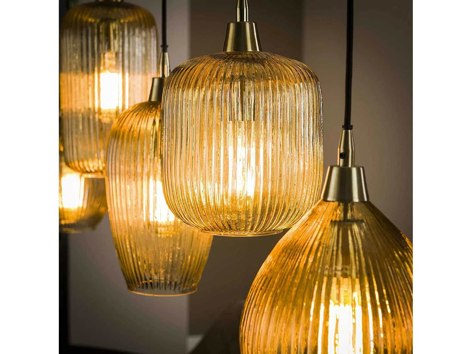 Suspension vintage multiple 5 lampes NOVA