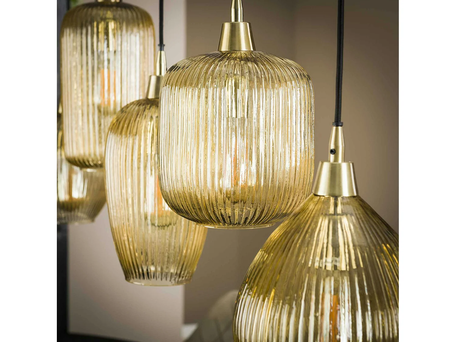 Suspension vintage multiple 5 lampes NOVA